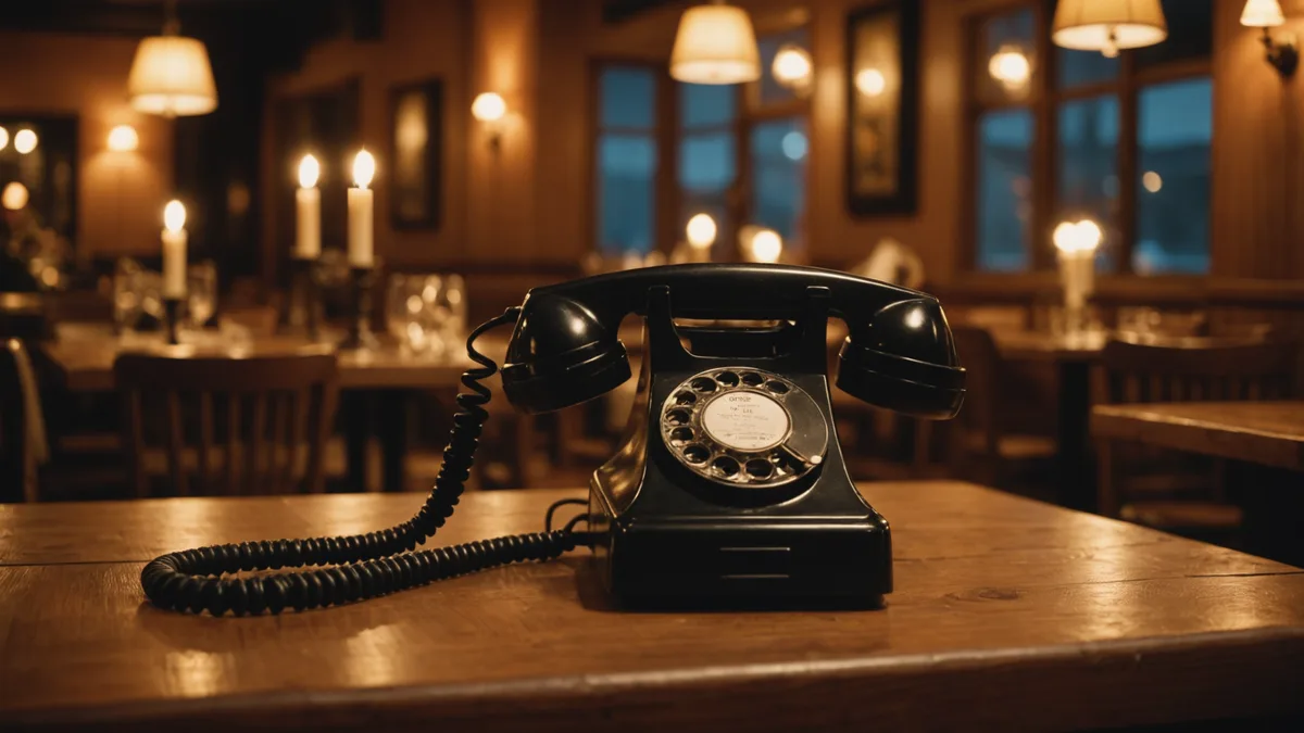 Restaurant manager reviewing phone call logs